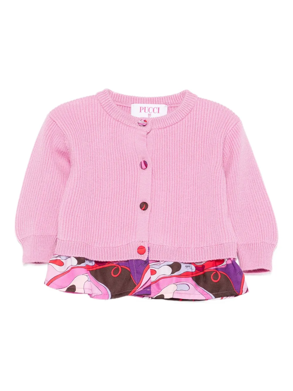 PUCCI Junior Ribgebreid vest Roze