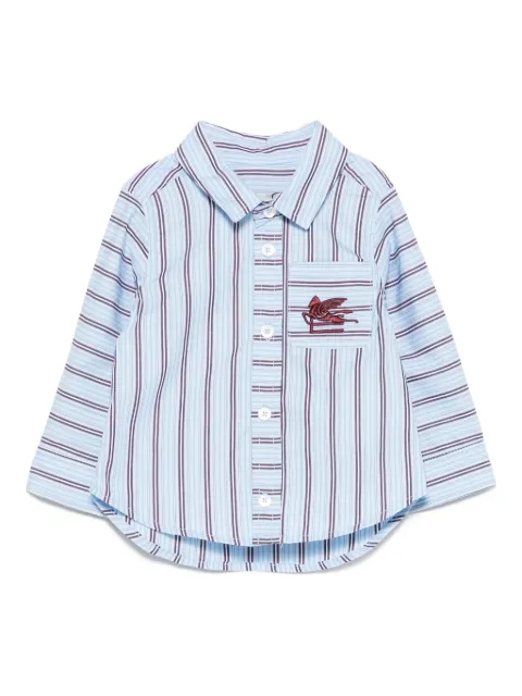 ETRO KIDS Pegaso striped embroidered shirt