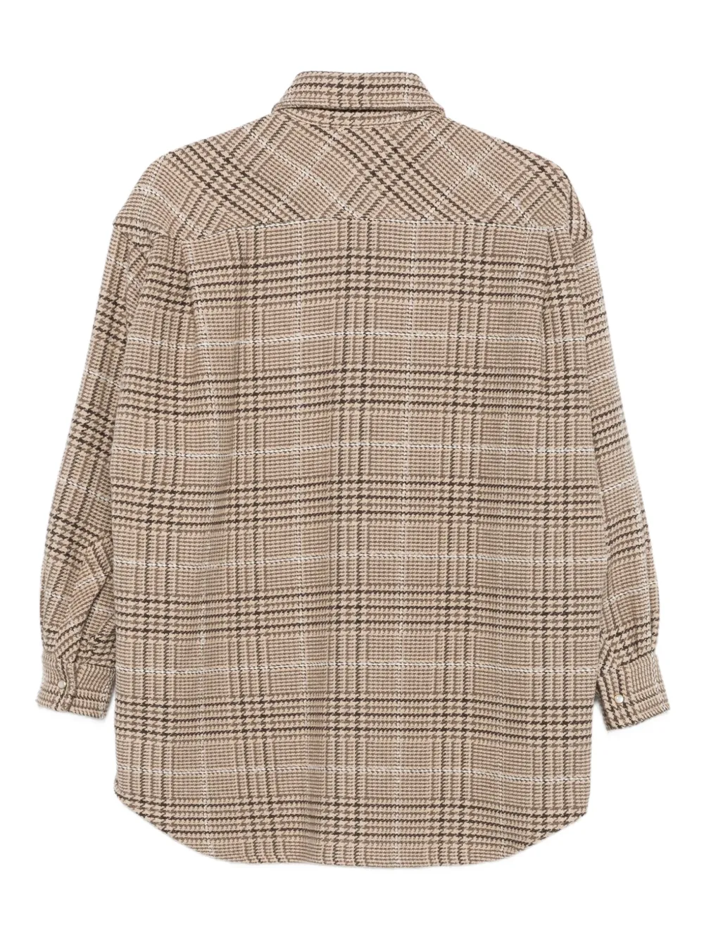 Forte Dei Marmi Couture Geruite blouse met pied-de-poule print en lange mouwen - Bruin