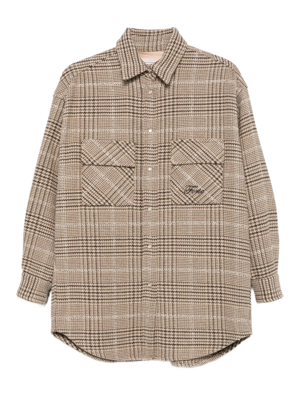 Forte Dei Marmi Couture houndstooth-check long-sleeve shirt | Brown | Image 1