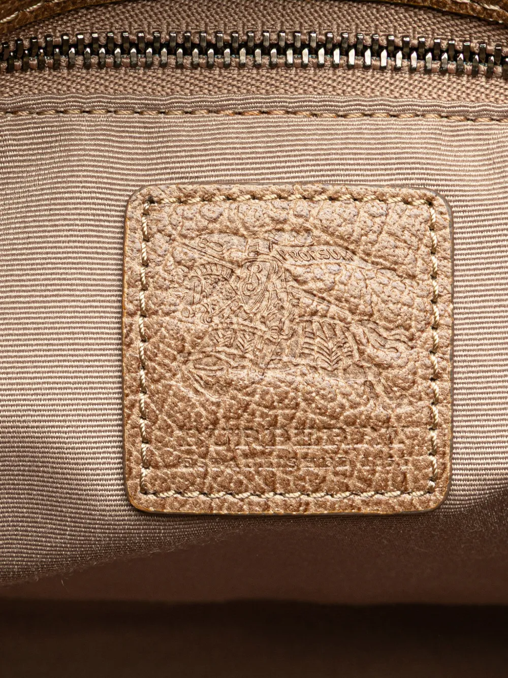 Pre-owned Burberry 2000-2025 Embossed Supernova Check Coated Canvas Satchel In Brown
