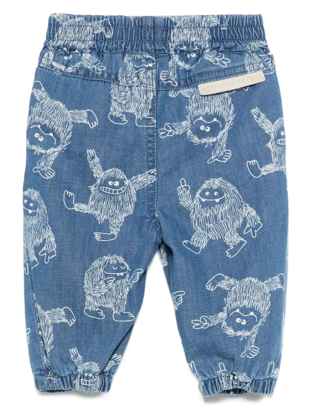 Stella McCartney Kids Jeans met elastische taille en print Blauw