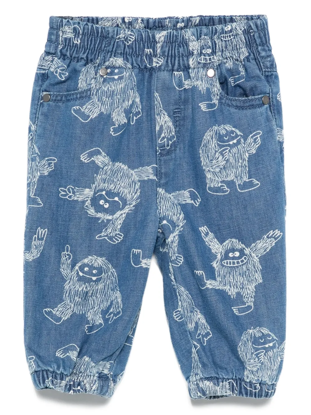 Stella McCartney Kids Jeans met elastische taille en print Blauw