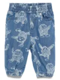 Stella McCartney Kids Yeti-print elastic-waist jeans - Blue