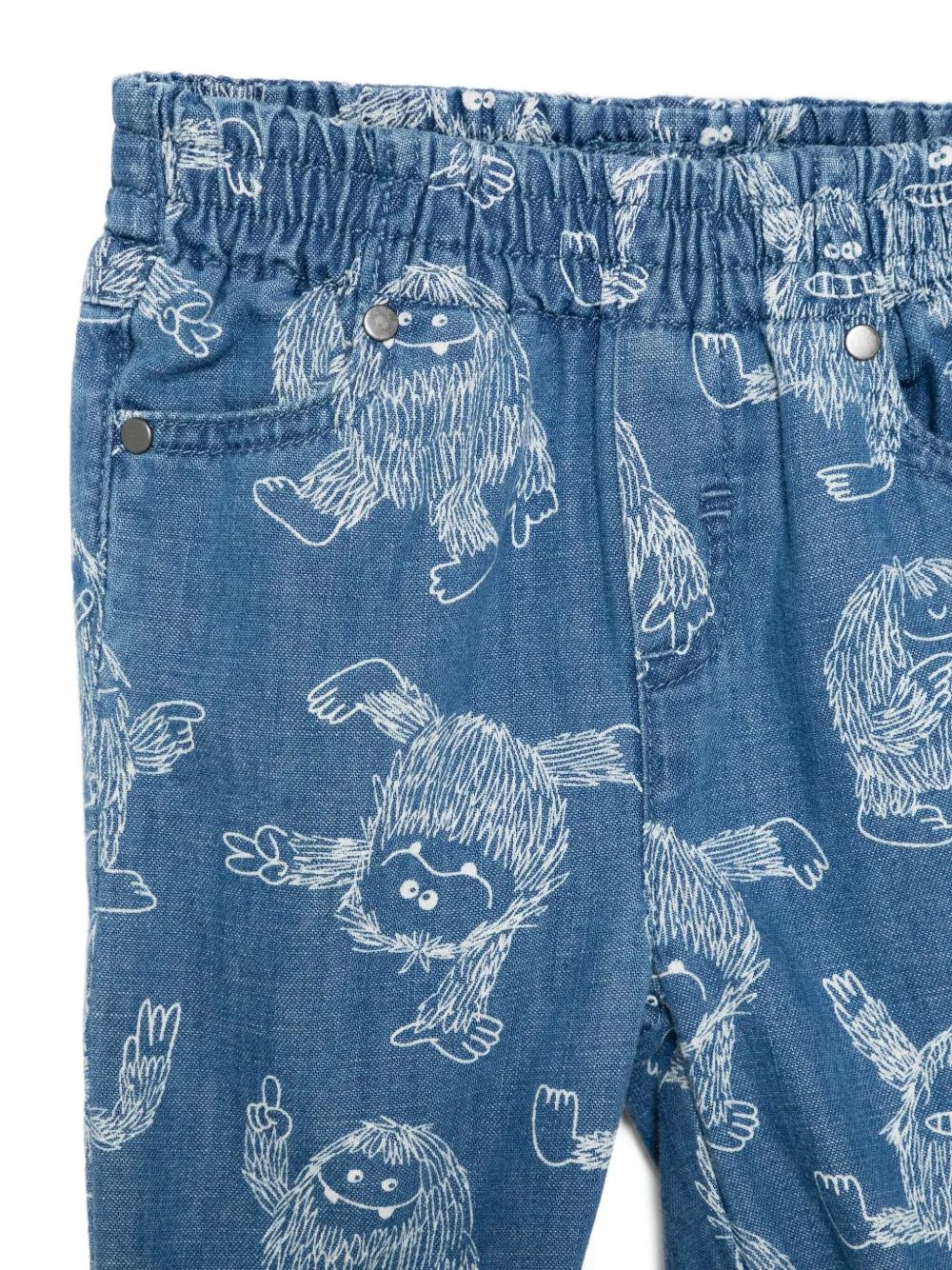 Stella McCartney Kids Jeans met elastische taille en print Blauw
