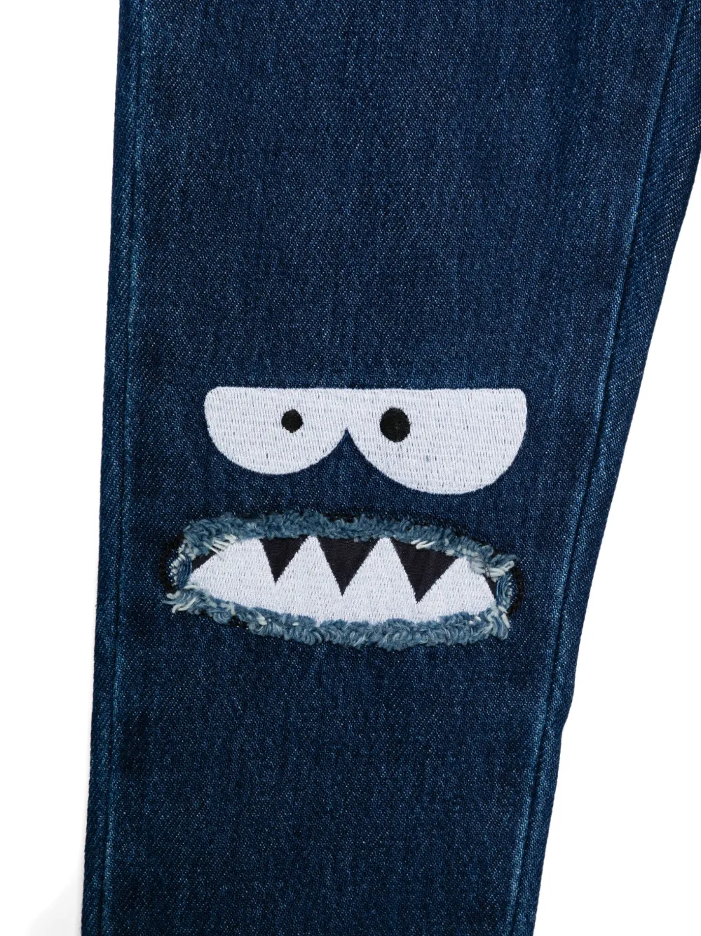 Stella McCartney Kids Gerafelde jeans met monster Blauw