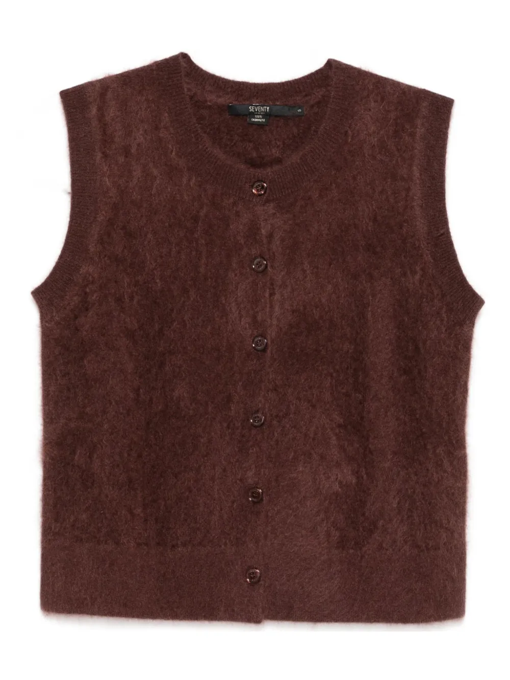Seventy Kasjmier gilet met knoopsluiting Rood