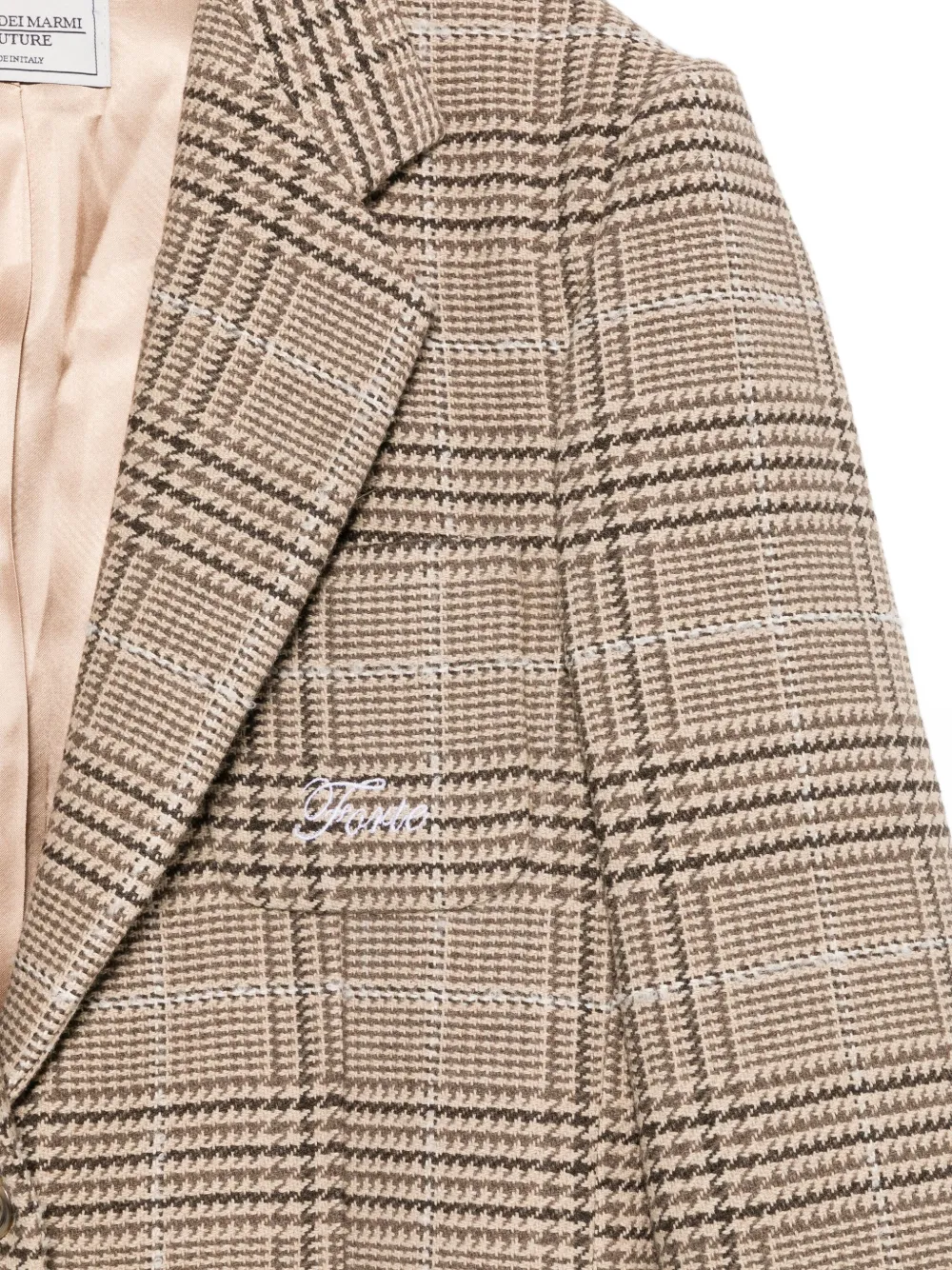 Forte Dei Marmi Couture Houndstooth-check Blazer In Neutral