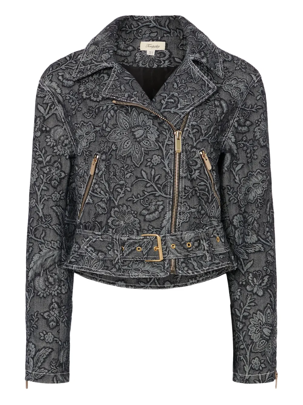 Temperley London Floral-print Belted Biker Jacket In Multi