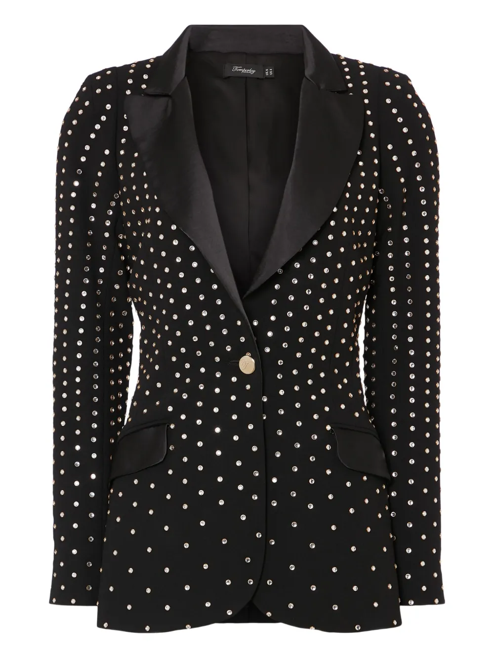 Temperley London crystal-embellished padded-shoulders blazer | Black | Image 1