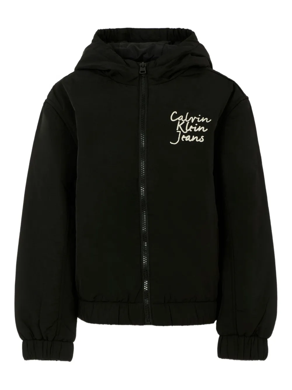 Calvin Klein Kids' Hooded Logo Jacket In Black