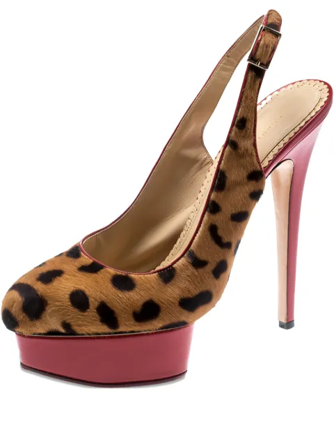 Charlotte Olympia leopard slingback sandals