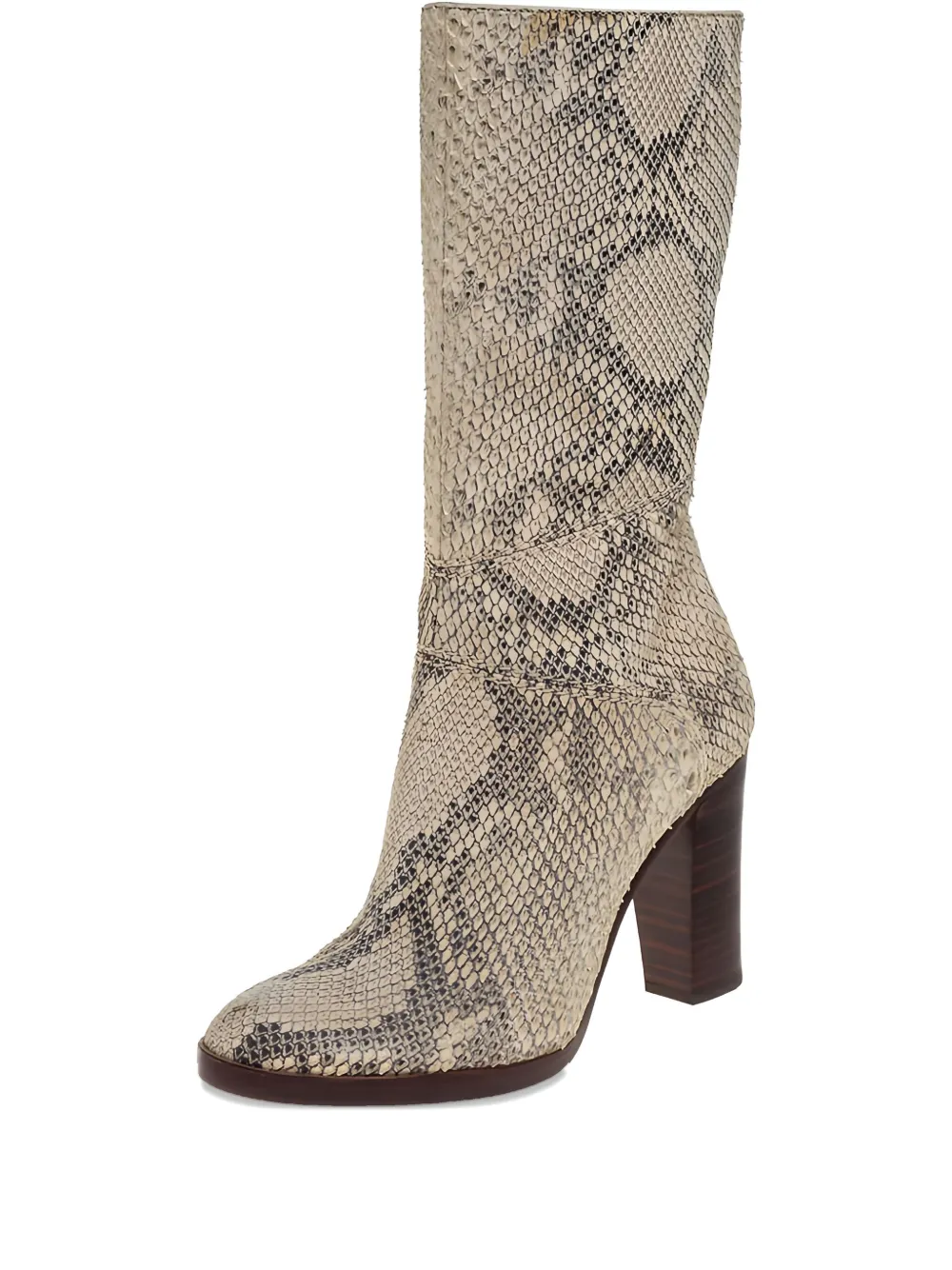 Chloé Pre-Owned 95mm python heeled boots | Neutrals | Image 1