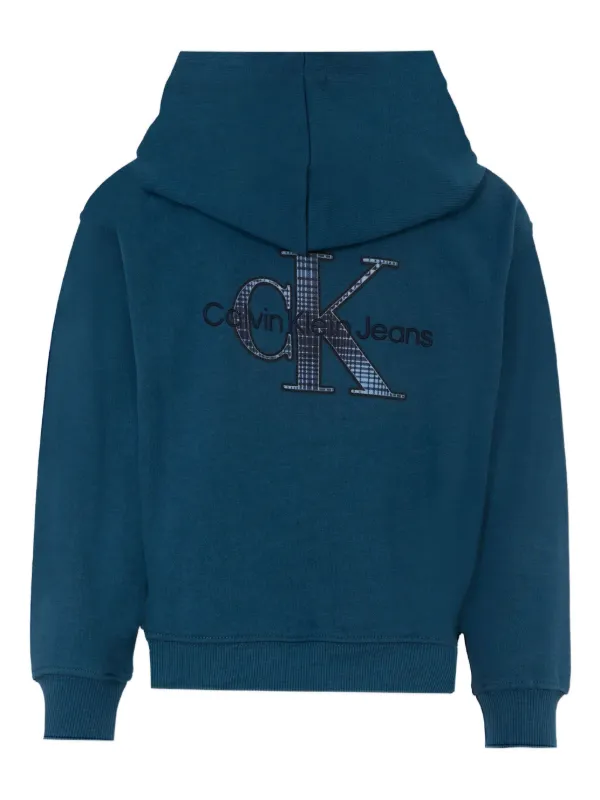 Calvin Klein Kids Embroidered zip-up Hoodie Blue FARFETCH PH