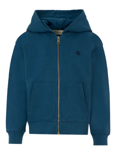 Calvin Klein Kids embroidered zip-up hoodie