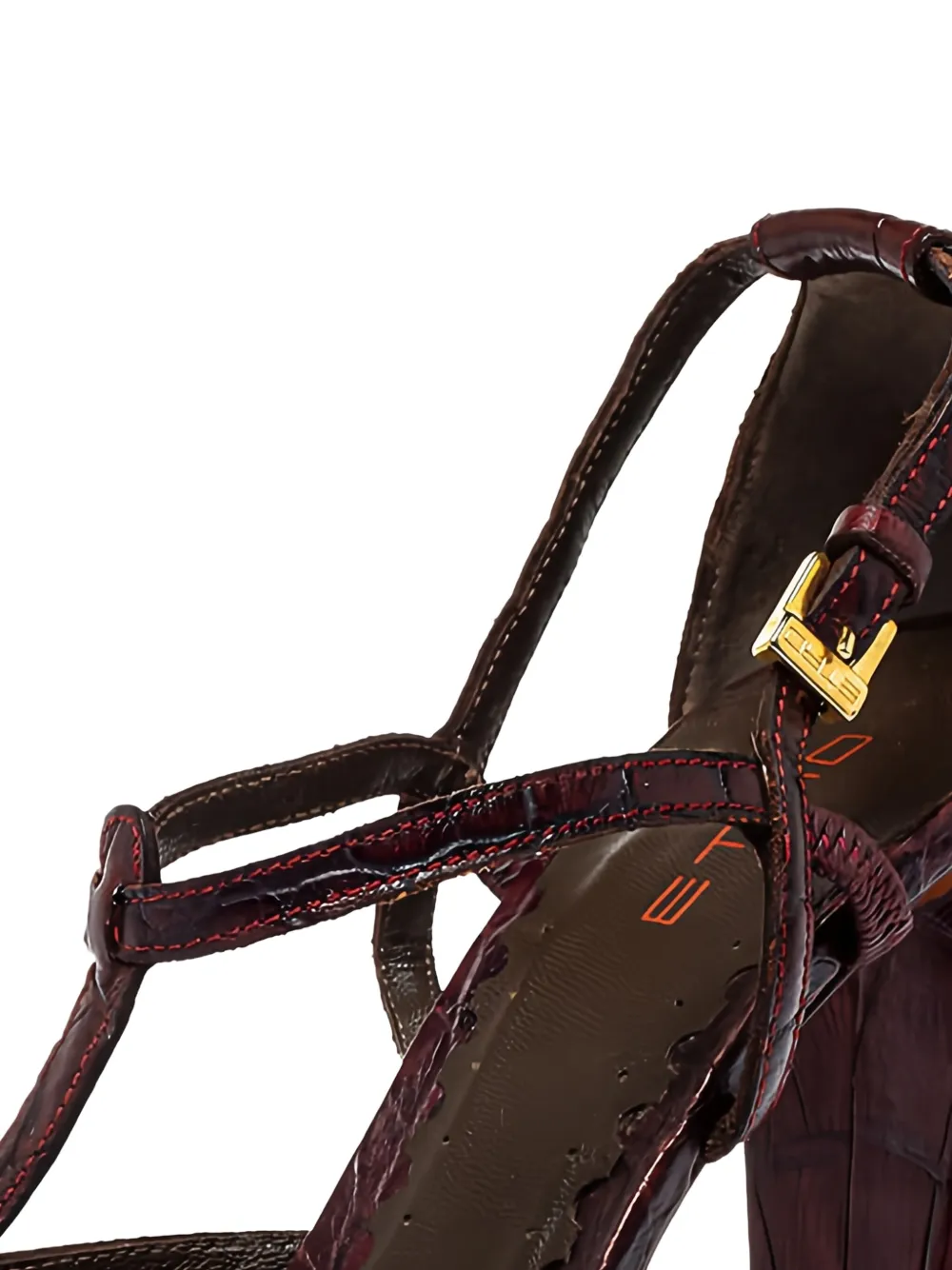 Etro Pre-Owned 2024 100 mm sandalen met krokodillen-reliëf - Rood
