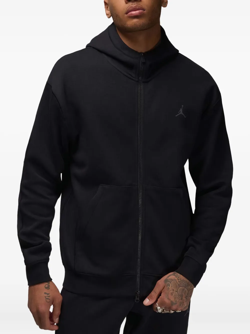 Nike Logo-detail Zip-up Hoodie In Black