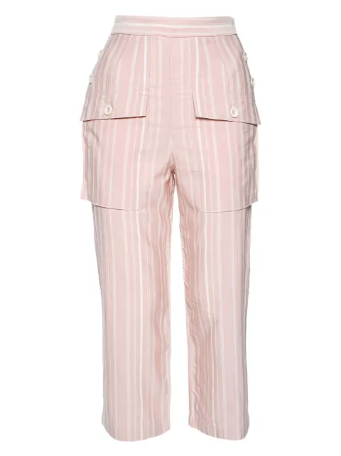 Chloé Pre-Owned 2024 striped pocket cropped trousers