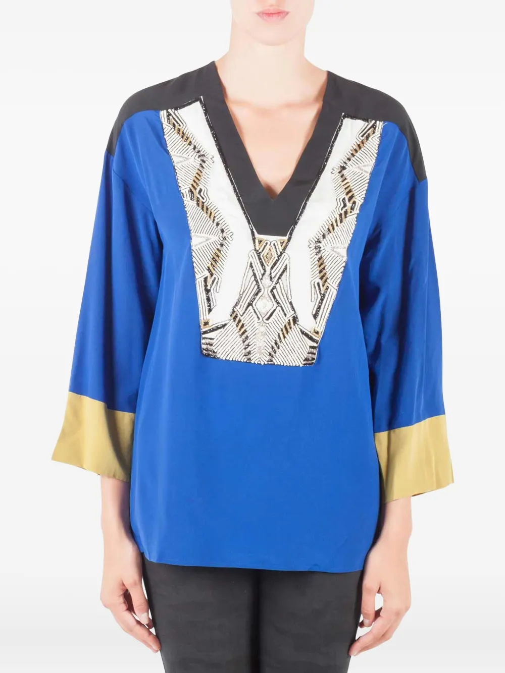 Etro Pre-Owned توب حرير بخرز 2024 | أزرق | Image 1