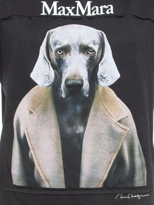 Max Mara dog-print T-shirt | Black | FARFETCH BE