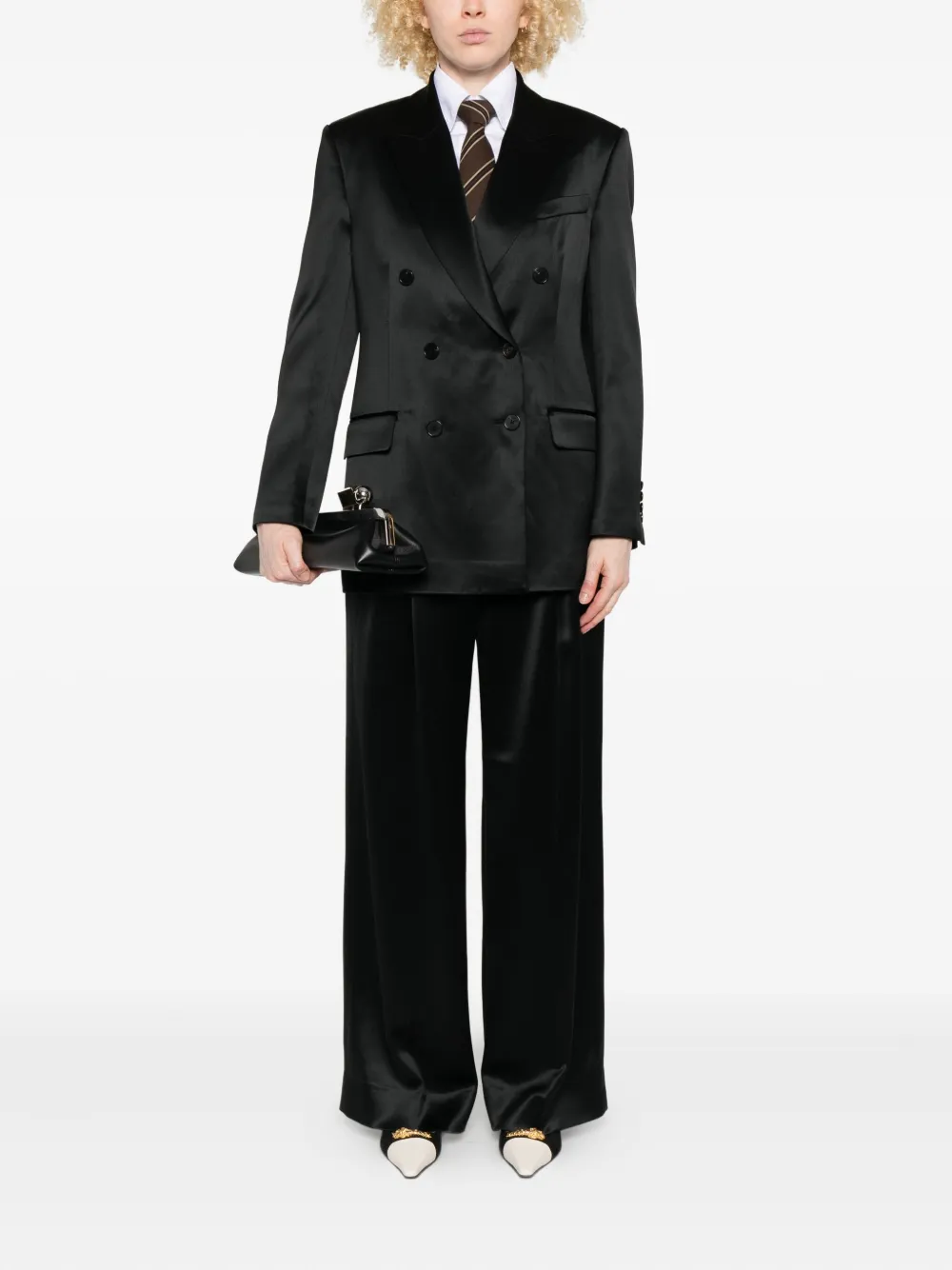 Filippa K pleated silk trousers - Zwart