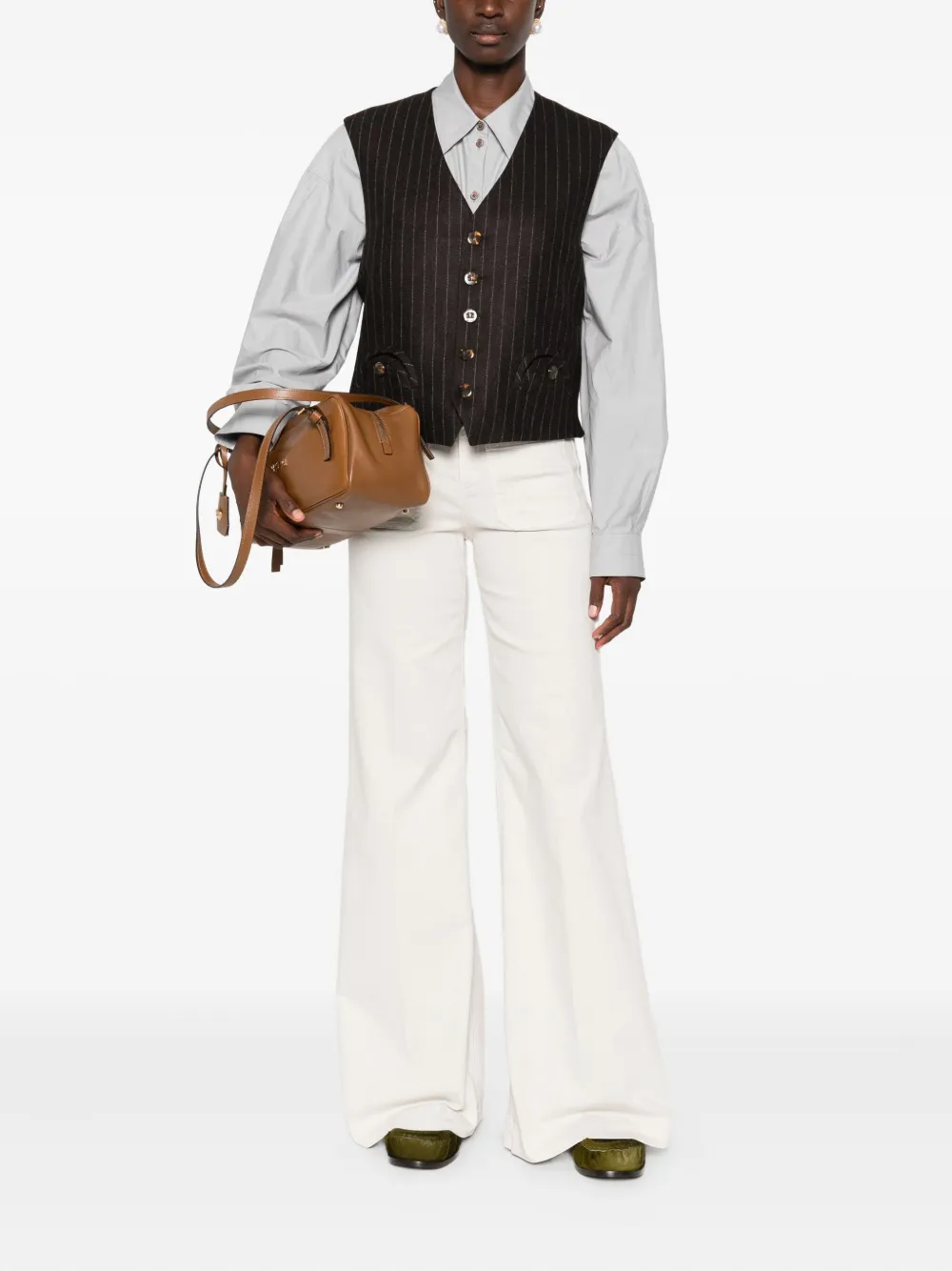 Seafarer Jane pocket-detail flared trousers - Wit