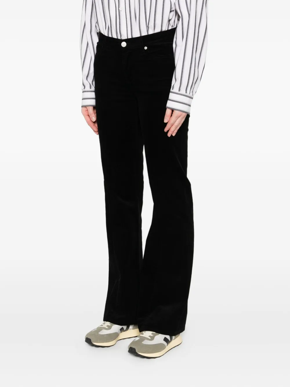 7 For All Mankind Verfraaide straight broek Zwart