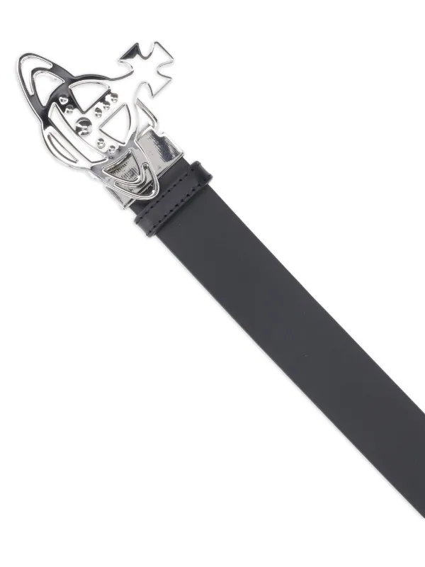 Vivienne Westwood Orb-buckle Leather Belt Black FARFETCH IL