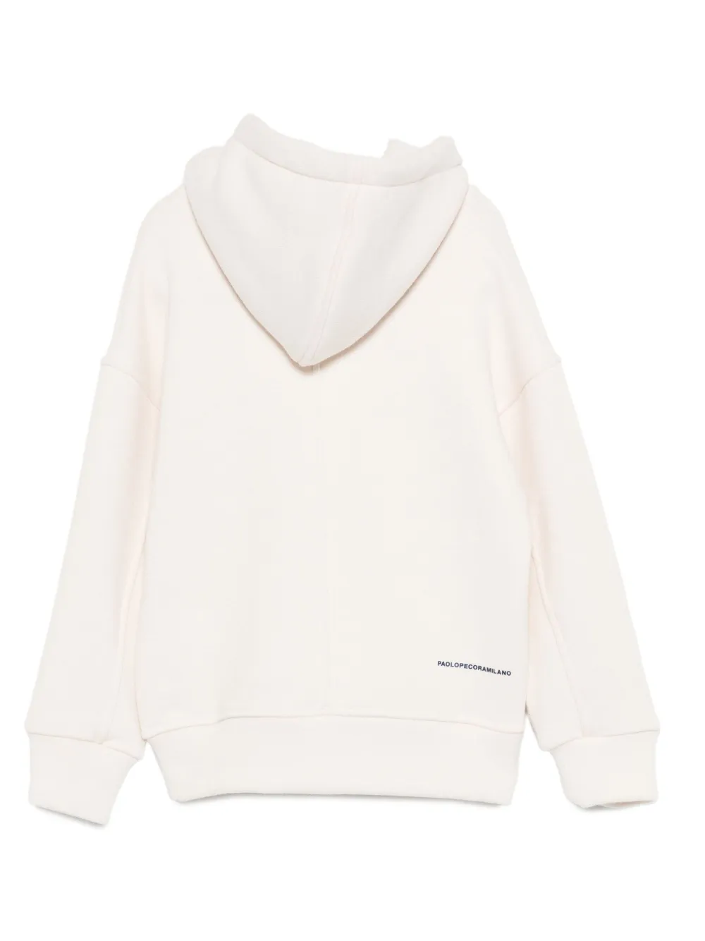 Paolo Pecora Kids Hoodie met trekkoord en vlakken Beige