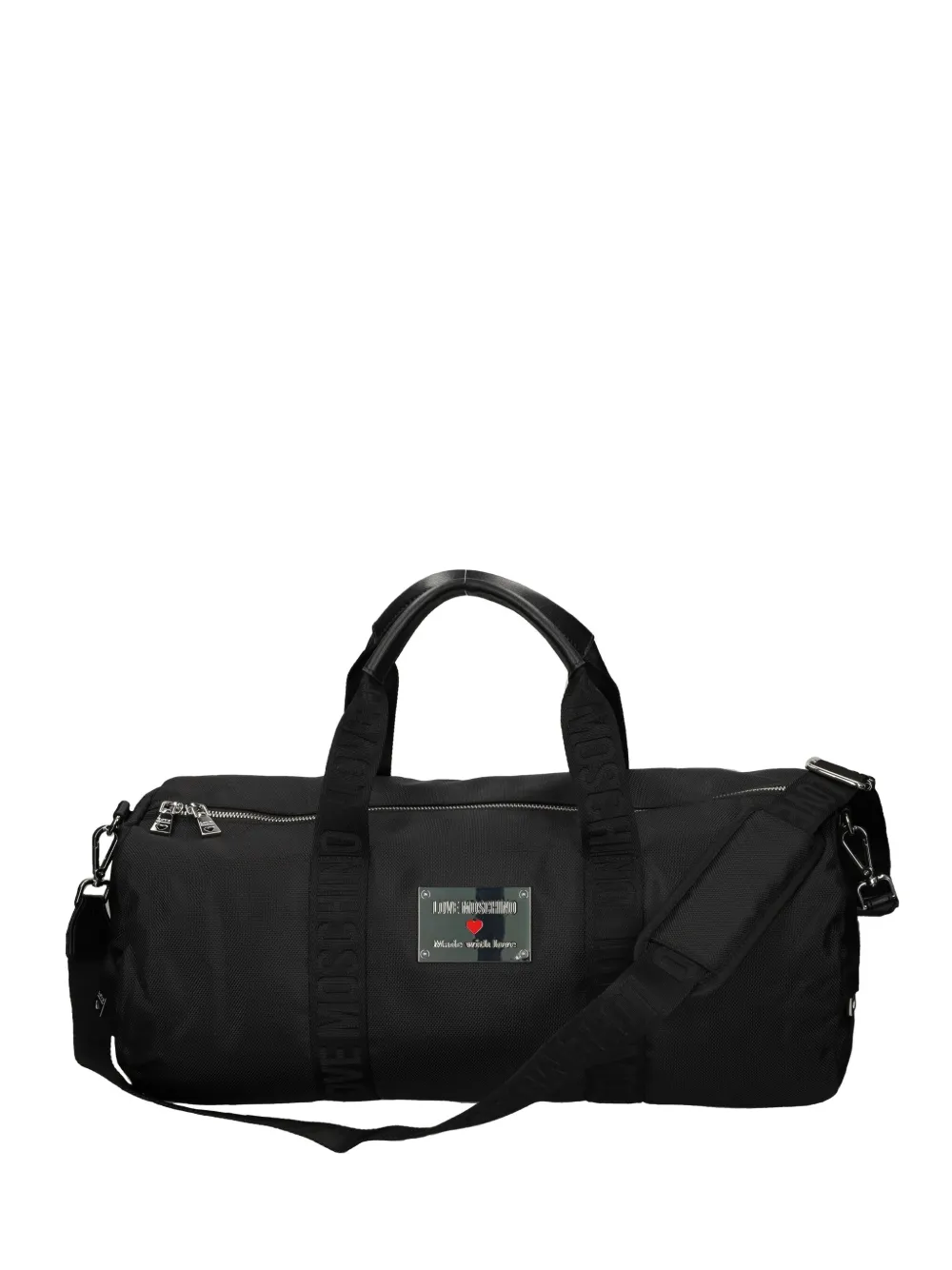 Love Moschino logo-plaque holdall Zwart