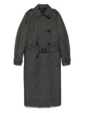 ERALDO belted double-breasted coat - Black