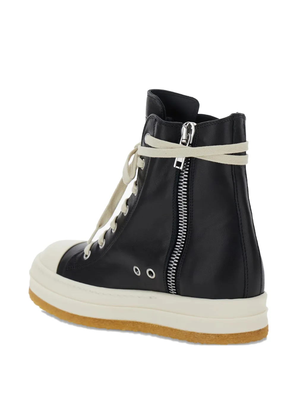 Rick Owens lace-up zip-fastening sneakers Black