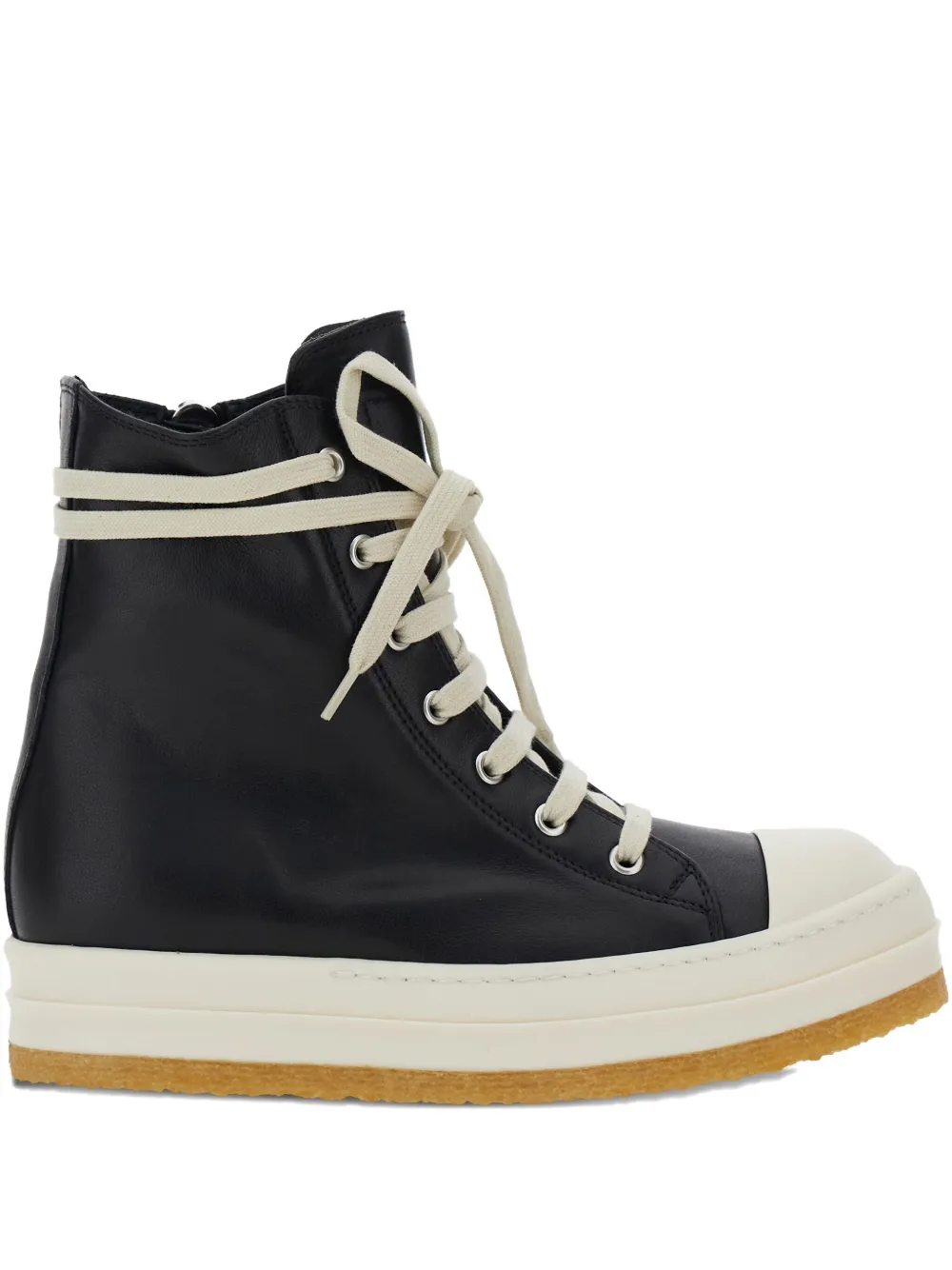 Rick Owens lace-up zip-fastening sneakers Black