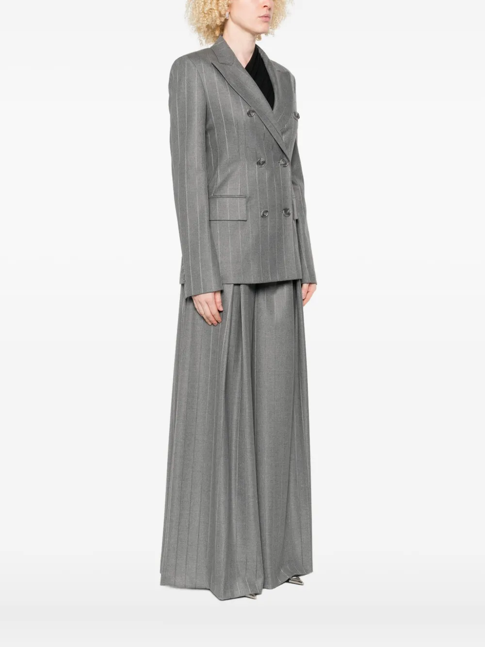 THE ANDAMANE Blazer met krijtstreep en dubbele rij knopen Grijs