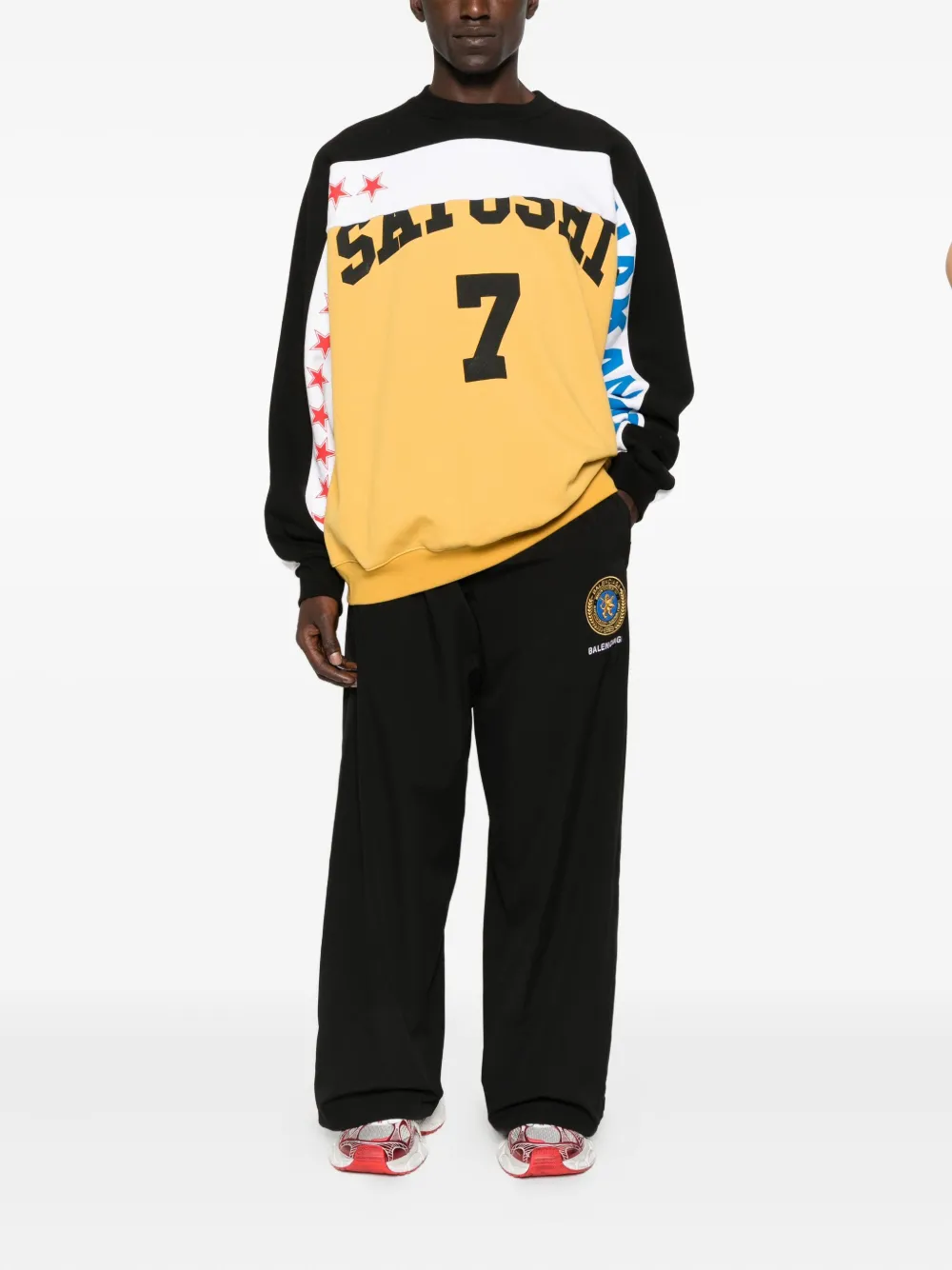 SATOSHI NAKAMOTO star-print sweatshirt - Geel