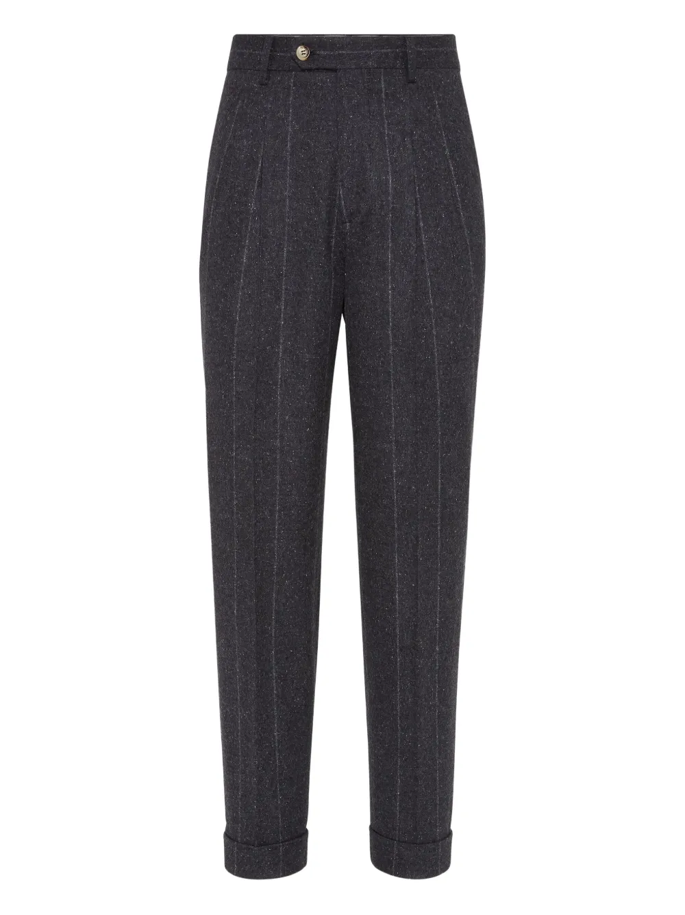 Brunello Cucinelli pinstripe pleated trousers Grijs