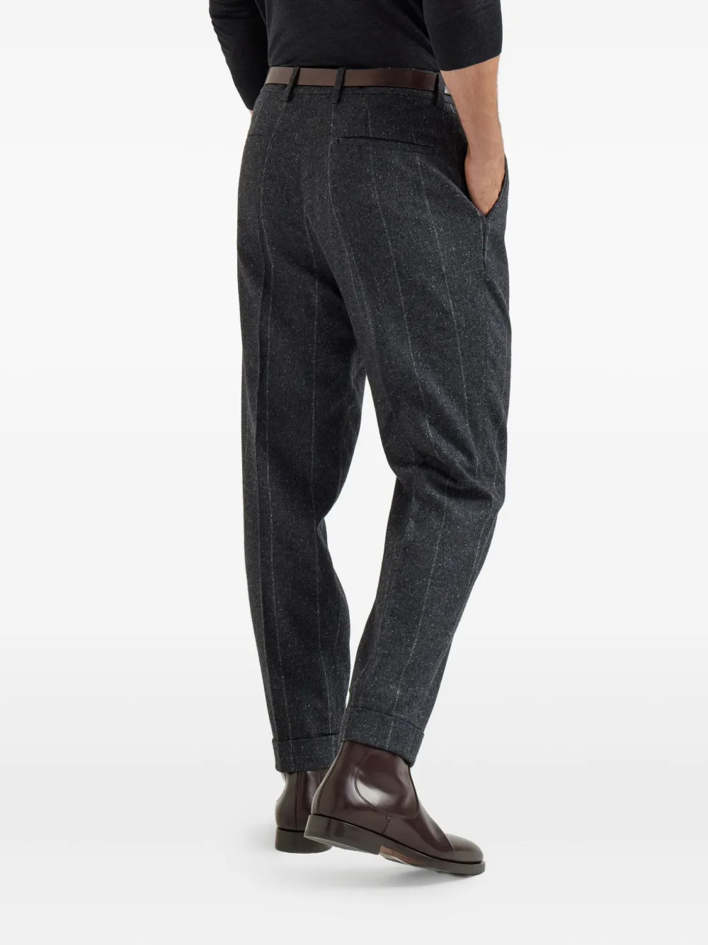 Brunello Cucinelli pinstripe pleated trousers Grijs
