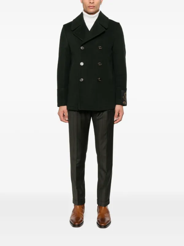 Sealup Buttoned double-breasted Peacoat | Green | FARFETCH