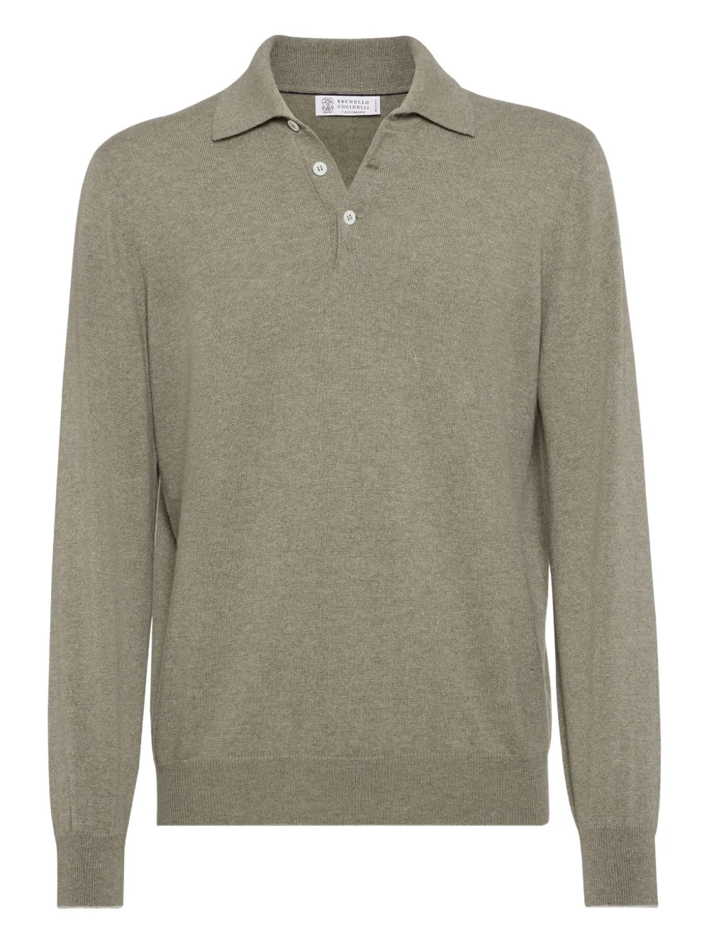 Brunello Cucinelli polo-neck cashmere sweater Groen