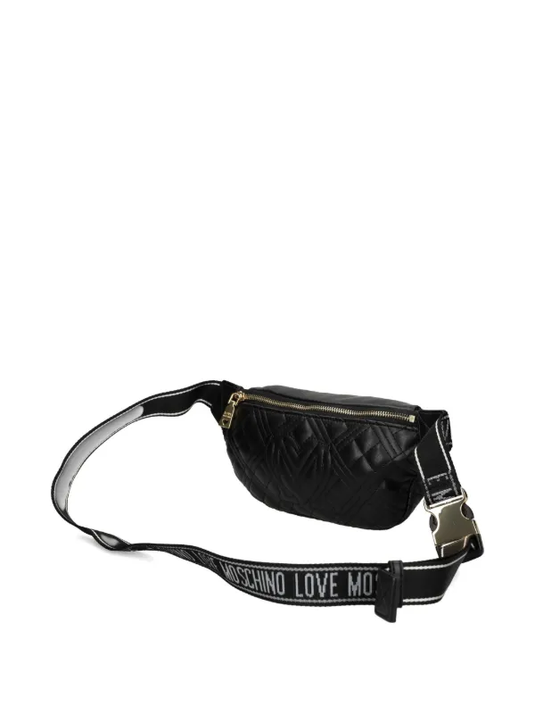 Love Moschino Gesteppte Gürteltasche Mit Logo Schwarz FARFETCH DE