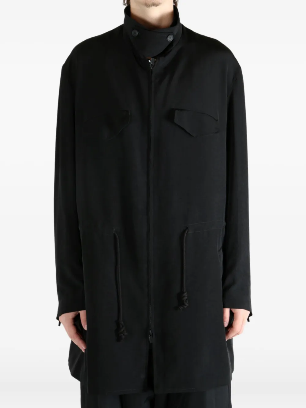 Yohji Yamamoto Zip-fastening Coat In Black