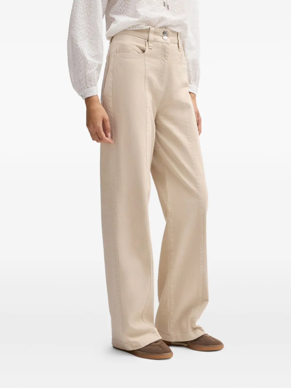 BOSS panelled belt-loops trousers - Beige