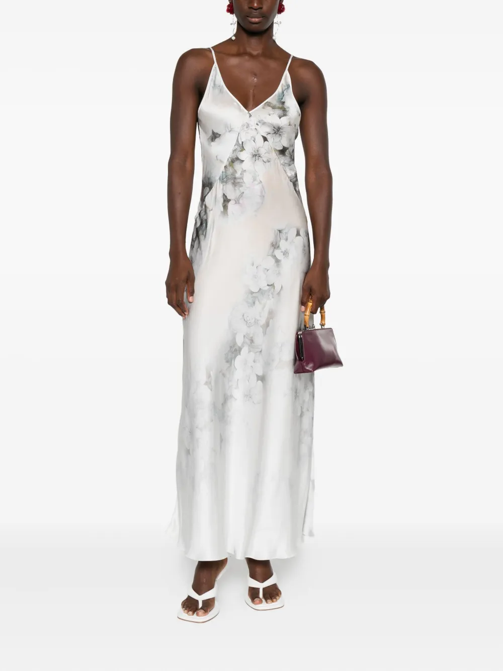 Alberta Ferretti Jurk met bloemenprint Wit