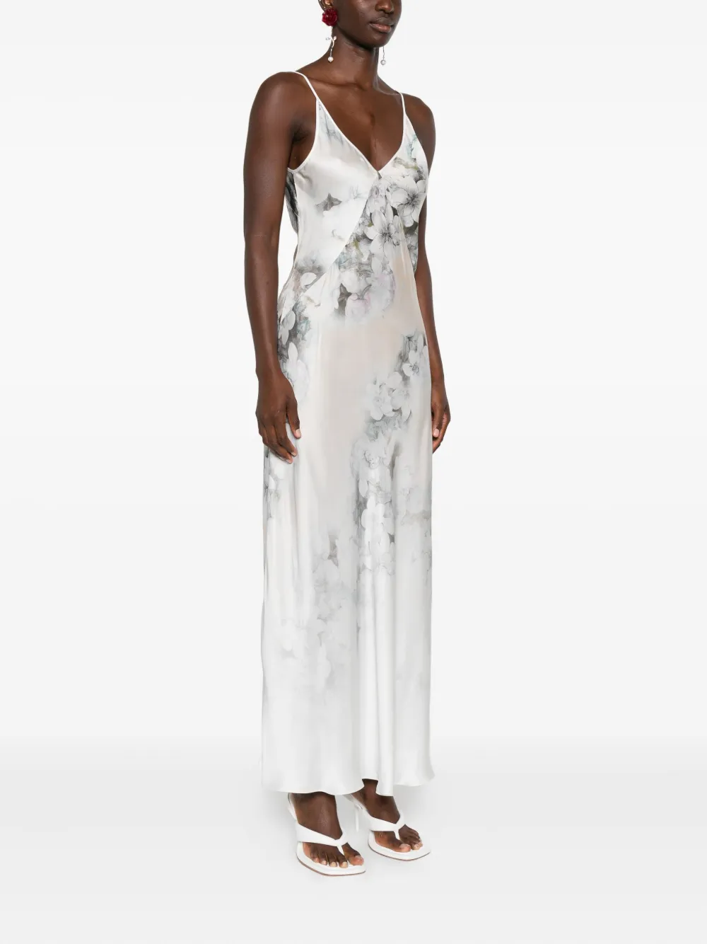 Alberta Ferretti Jurk met bloemenprint Wit