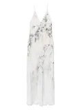 Alberta Ferretti floral-print slip day dress - White