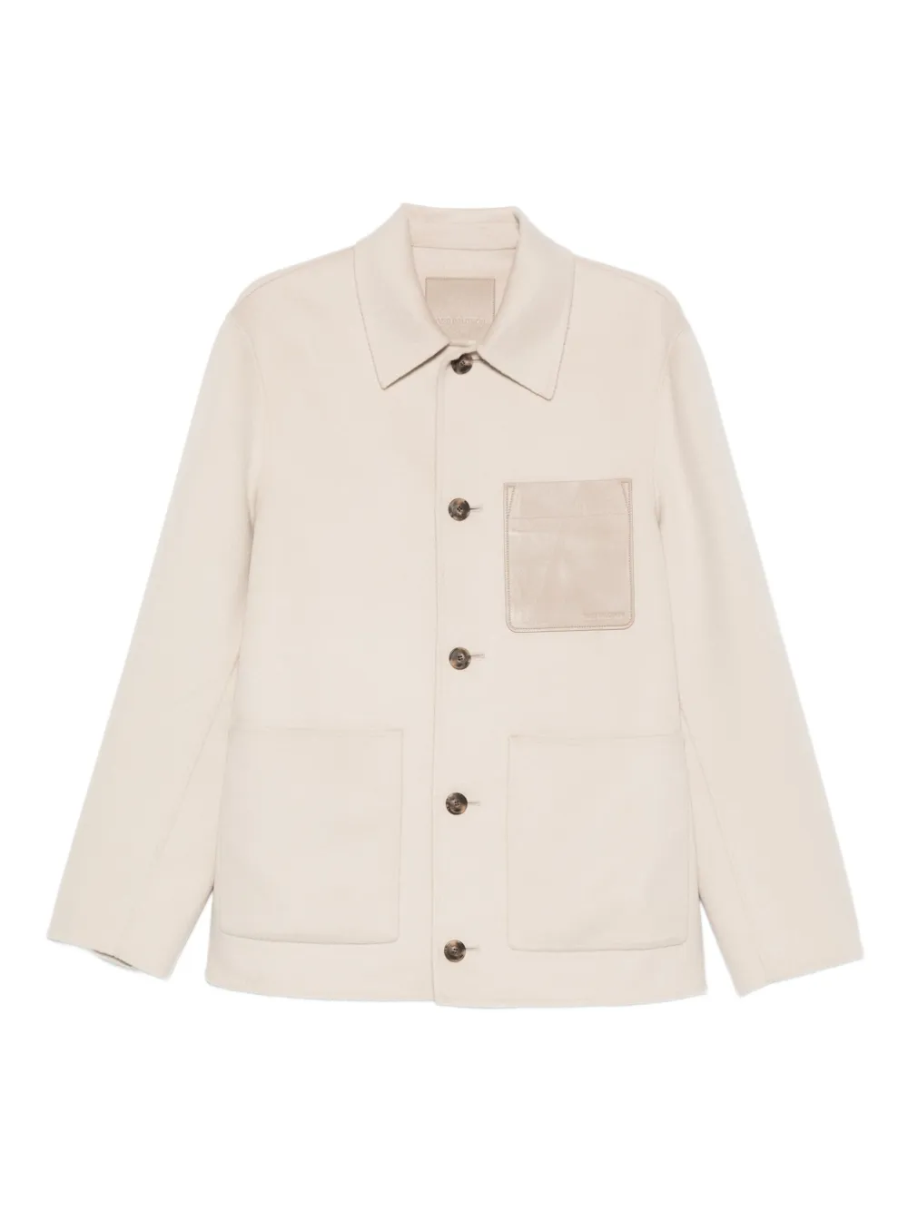 Yves Salomon Patch-pocket Buttoned Shirt Jacket In Neutral