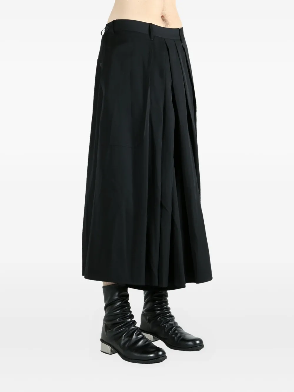 Yohji Yamamoto pleated trousers Zwart