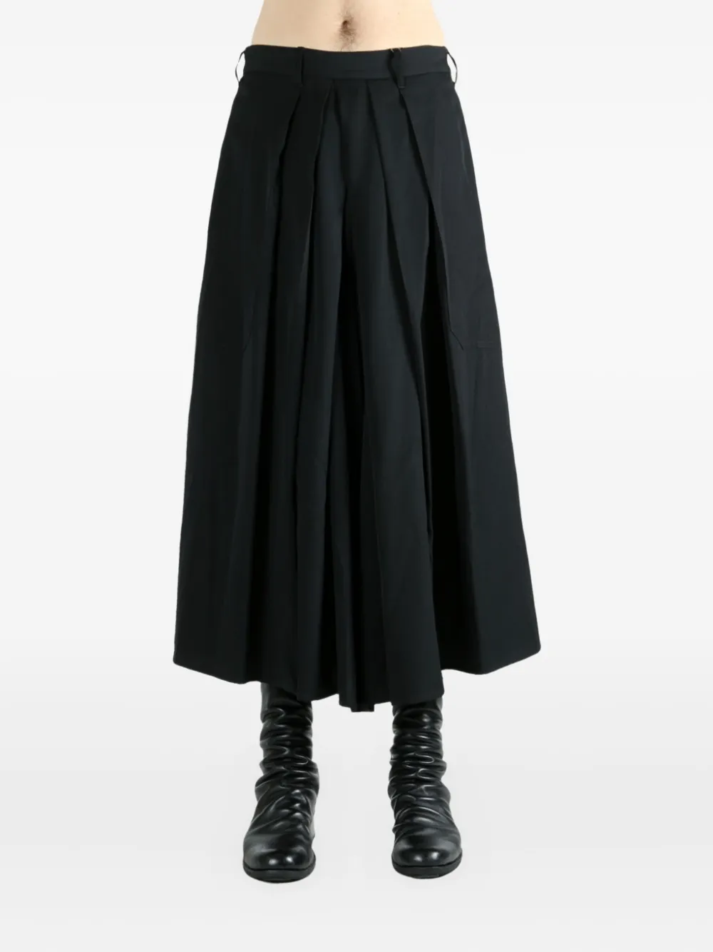 Yohji Yamamoto pleated trousers Zwart