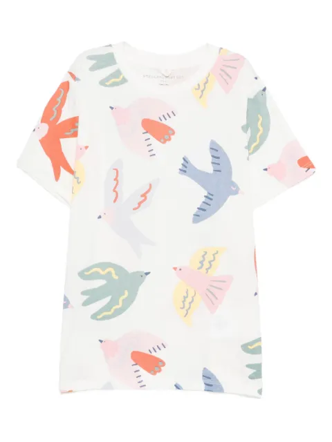Stella McCartney Kids playera con pájaro estampado