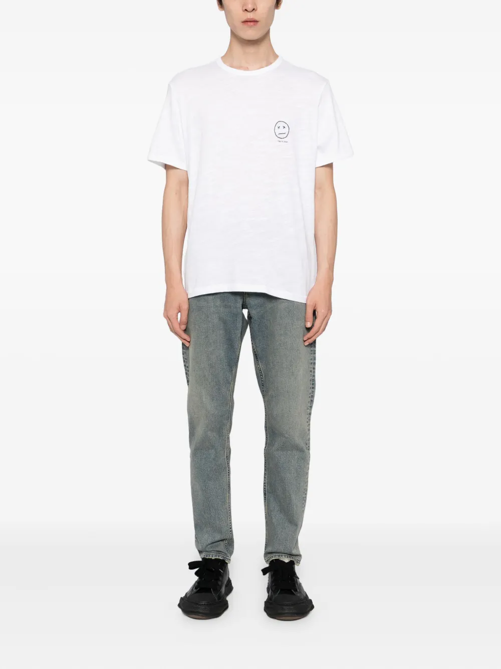 Rag & bone T-shirt met gezichtsprint - Wit